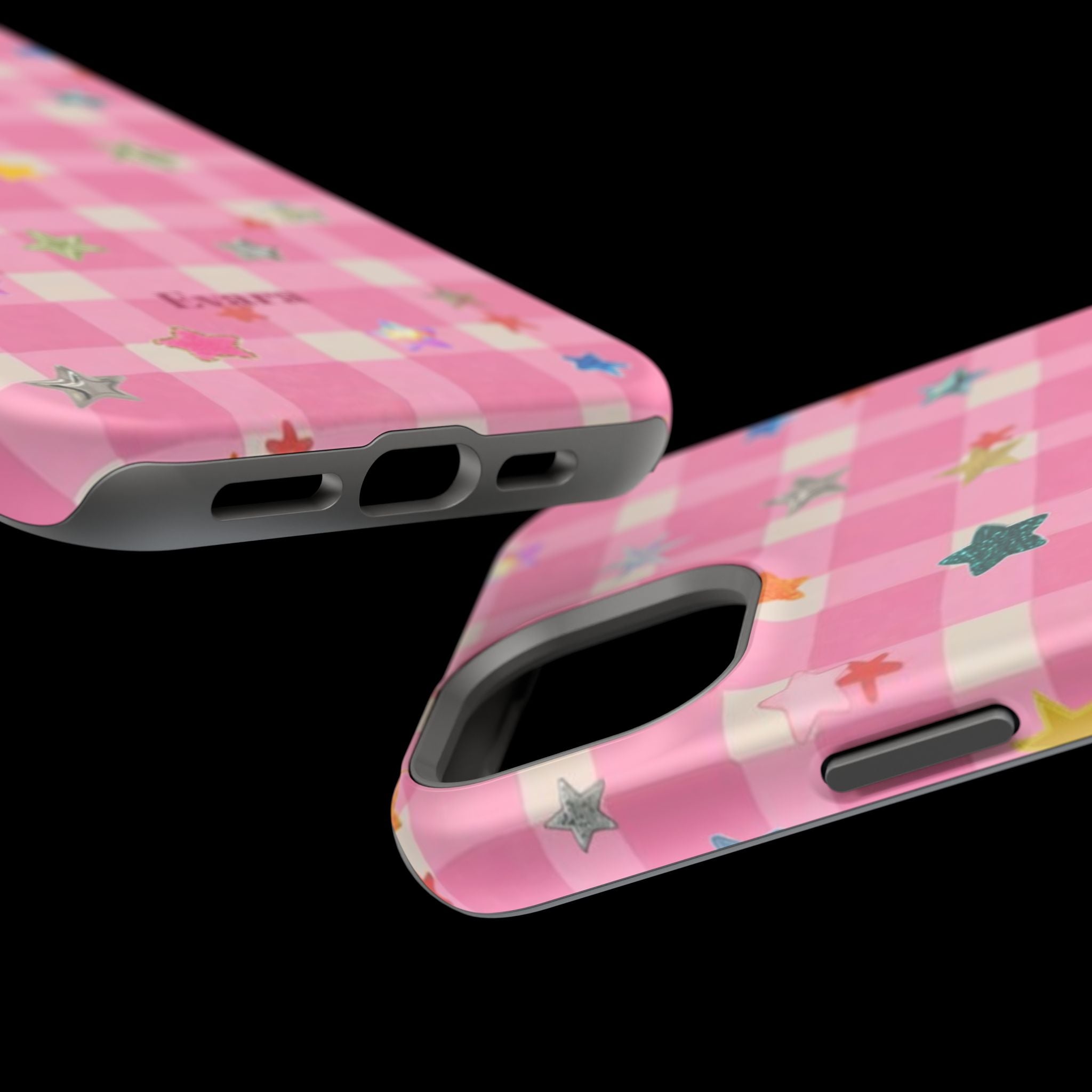 Pink Gingham Star Phone Case- Magsafe