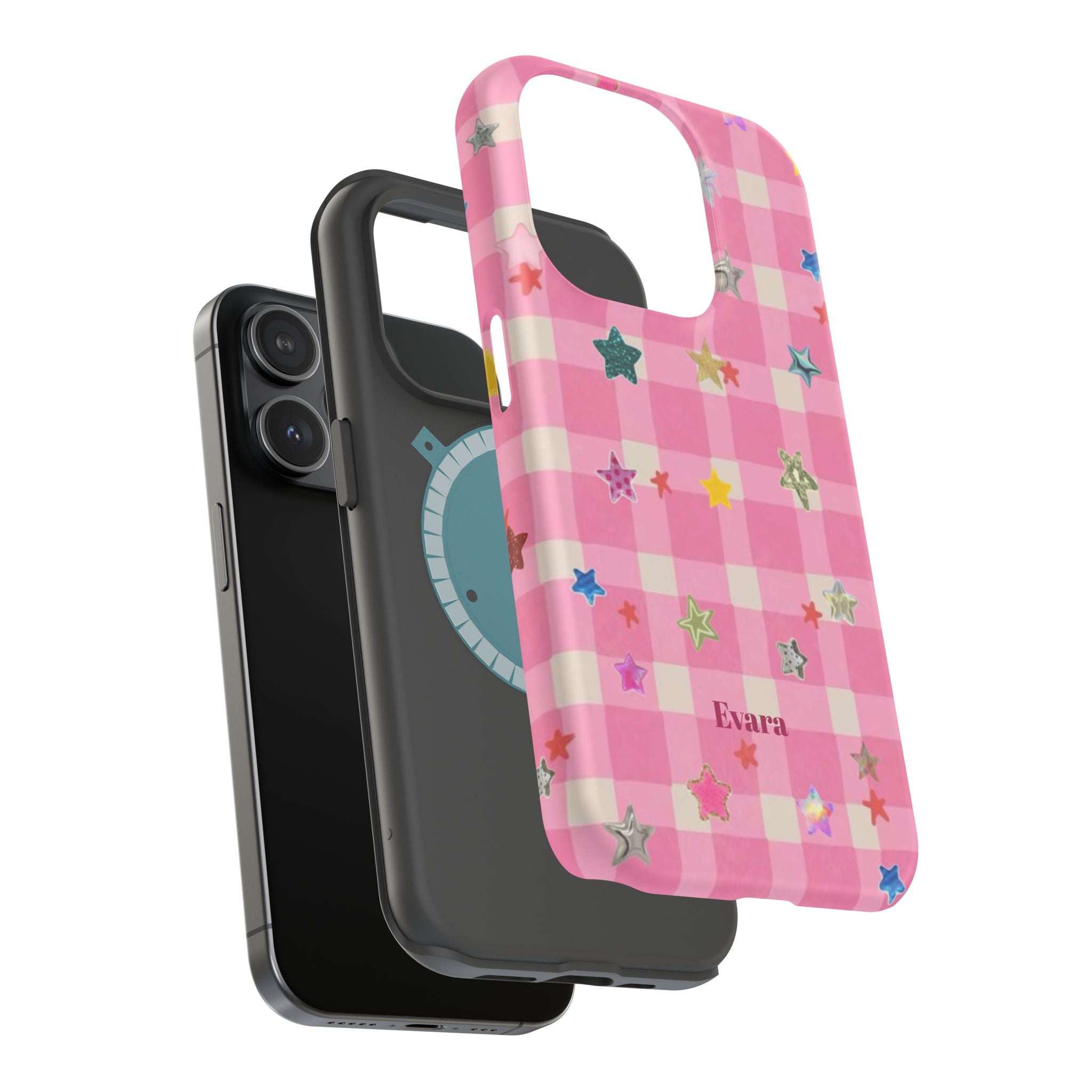 Pink Gingham Star Phone Case- Magsafe